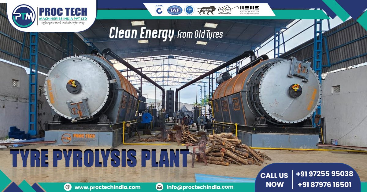 Tyre Pyrolysis Plant in Uttarakhand Proc Tech Machineries India Pvt. Ltd. provides Tyre Pyrolysis Plant in Uttarakhand. We Offers Industrial Rotary Dryers, Air Classification Plants, Chilly Processing Plants, Asphalt Drum Mix Plants, RMC Plants, Turmeric Processing Plants, Waste Type Pyrolysis Plants, Jaggery Plants, and Coriander Processing Plants. Proc Tech Machineries India Pvt. Ltd., based in Ahmedabad, Gujarat, India. Our tyre pyrolysis plants are equipped with the latest technology to ensure maximum efficiency and output. We utilize advanced heating and cooling systems to optimize the pyrolysis process, ensuring high-quality end products and minimal environmental impact. Built with durable, high-quality materials, our pyrolysis plants are designed to withstand rigorous operating conditions. We use corrosion-resistant alloys and high-grade steel to enhance the longevity and reliability of our equipment. Our pyrolysis plants adhere to stringent environmental regulations, ensuring that the recycling process is as clean and green as possible. Features Continuous Pyrolysis Process: Ensures steady output and efficient processing of tyres. High Yield of Pyrolysis Oil and Carbon Black: Produces valuable by-products that can be further utilized or sold. Automated Operation: Simplifies the control and monitoring of the pyrolysis process, reducing the need for manual intervention. Safety Mechanisms: Includes comprehensive safety features to protect operators and ensure safe operation. Proc Tech Machineries India Pvt. Ltd. provides Tyre Pyrolysis Plant in Uttarakhand including locations like Dehradun, Haridwar, Roorkee, Nainital, Rudrapur, Kashipur, Rishikesh, West Bengal. For further details, please feel free to contact us.
