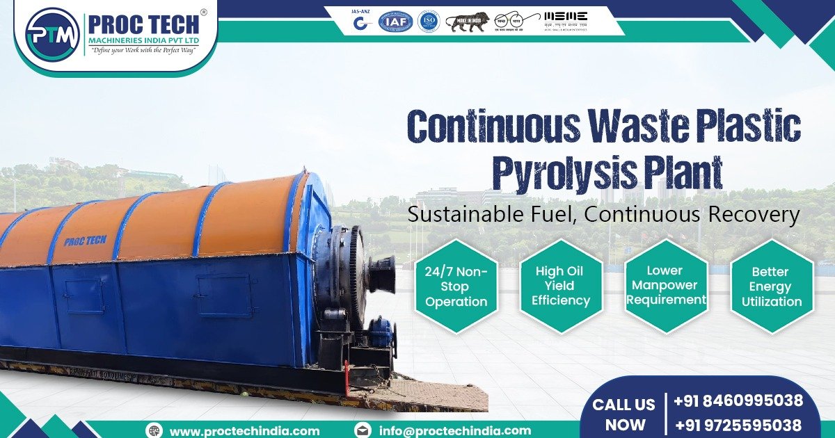 Continuous Waste Plastic Pyrolysis Plant in Madhya Pradesh