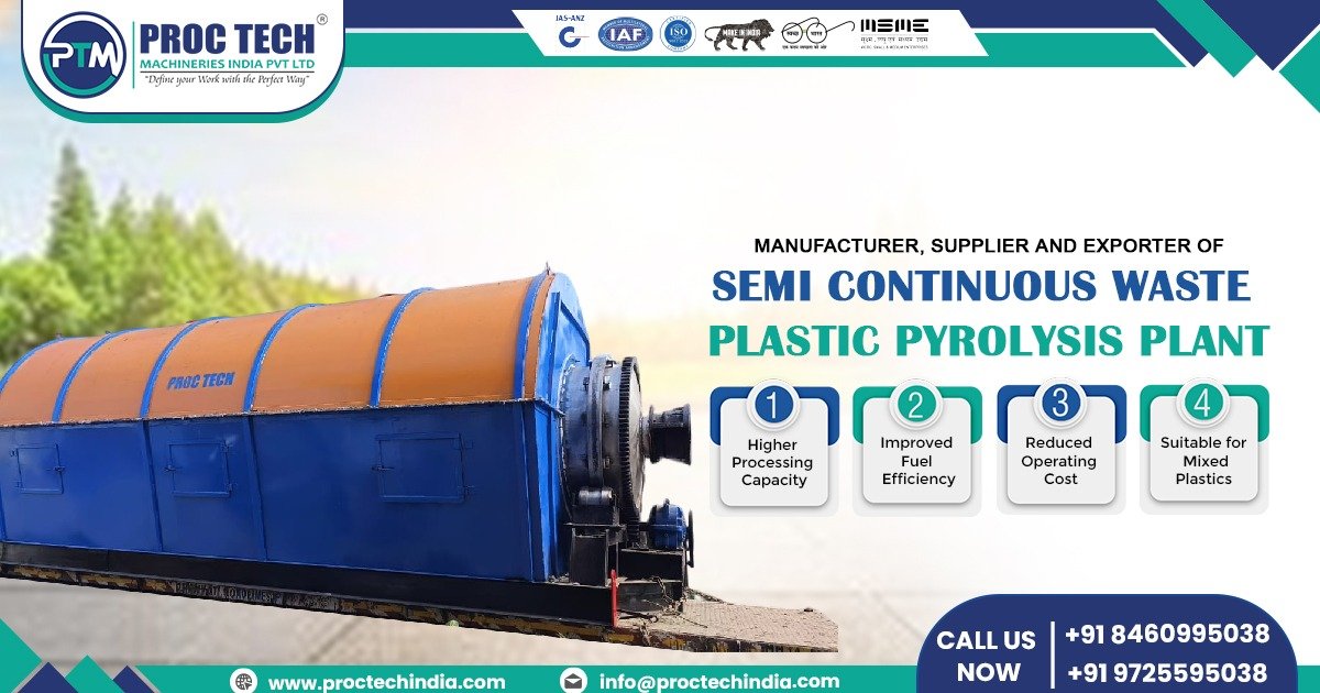 Semi Continuous Waste Plastic Pyrolysis Plant in Madhya Pradesh